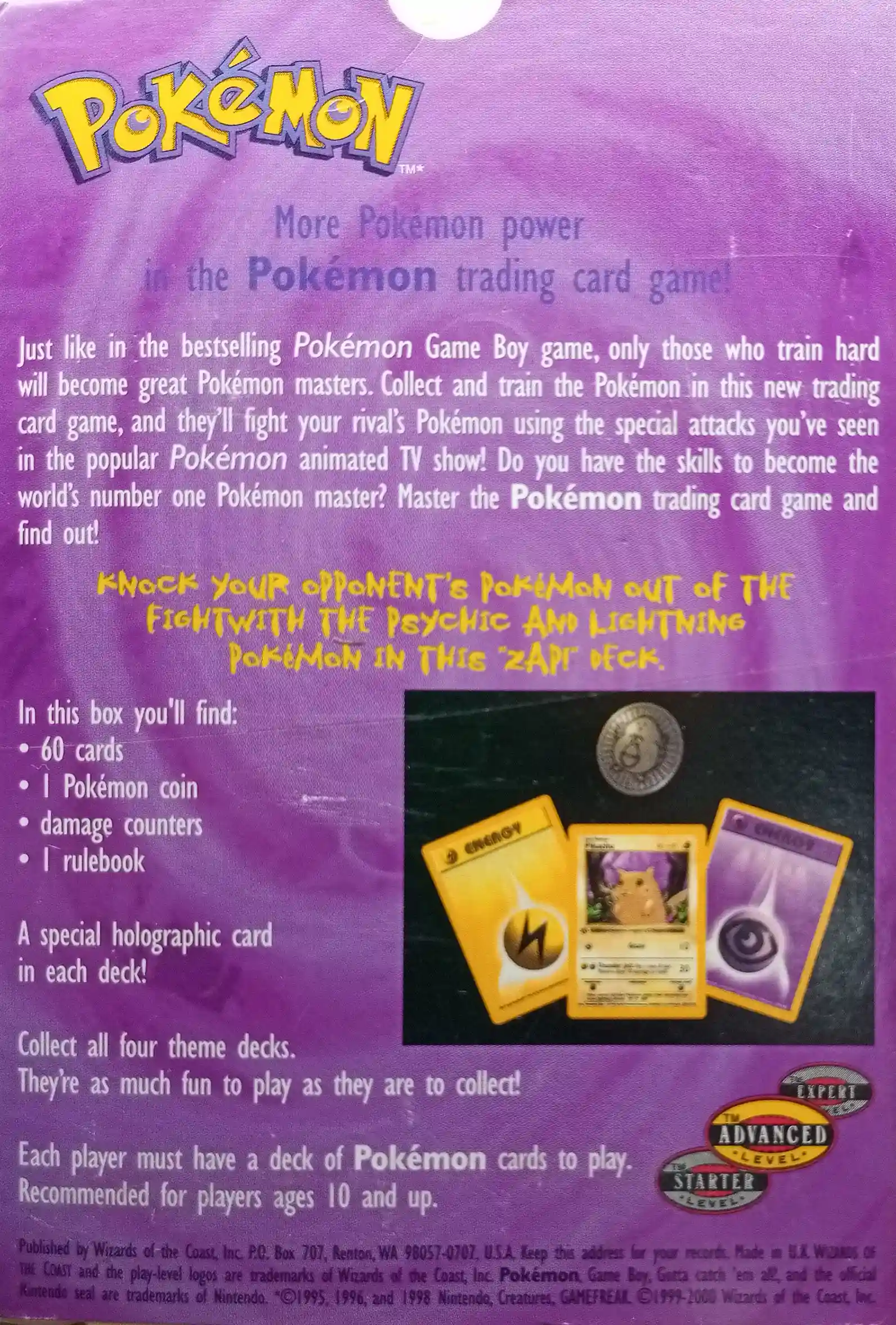 Zap Theme Deck Pokemon Trading Card Game