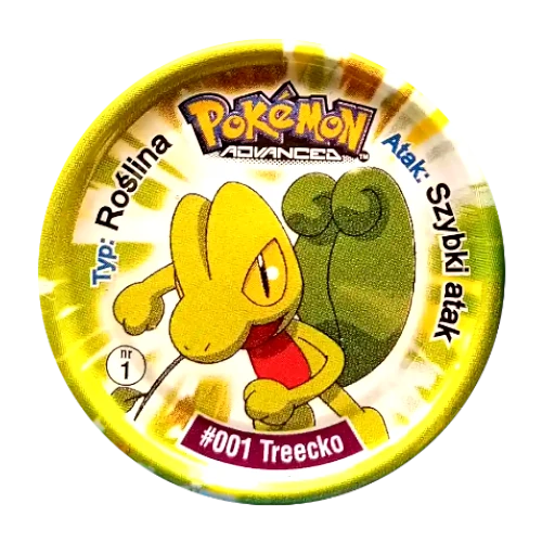 pokemon metal tazo advances seria 1 pokemon treecko miniaturka