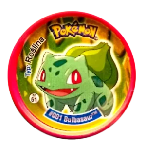 pokemon metal tazo advanced bulbasaur pierwszy pokemon w pokedexie seria 3 tazosów miniaturka