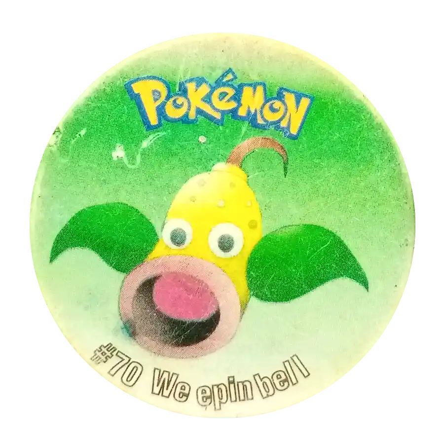pokemon taso 4 pokemone weepinbell to nieoryginalne tazoz turcji o tematyce pokemonów