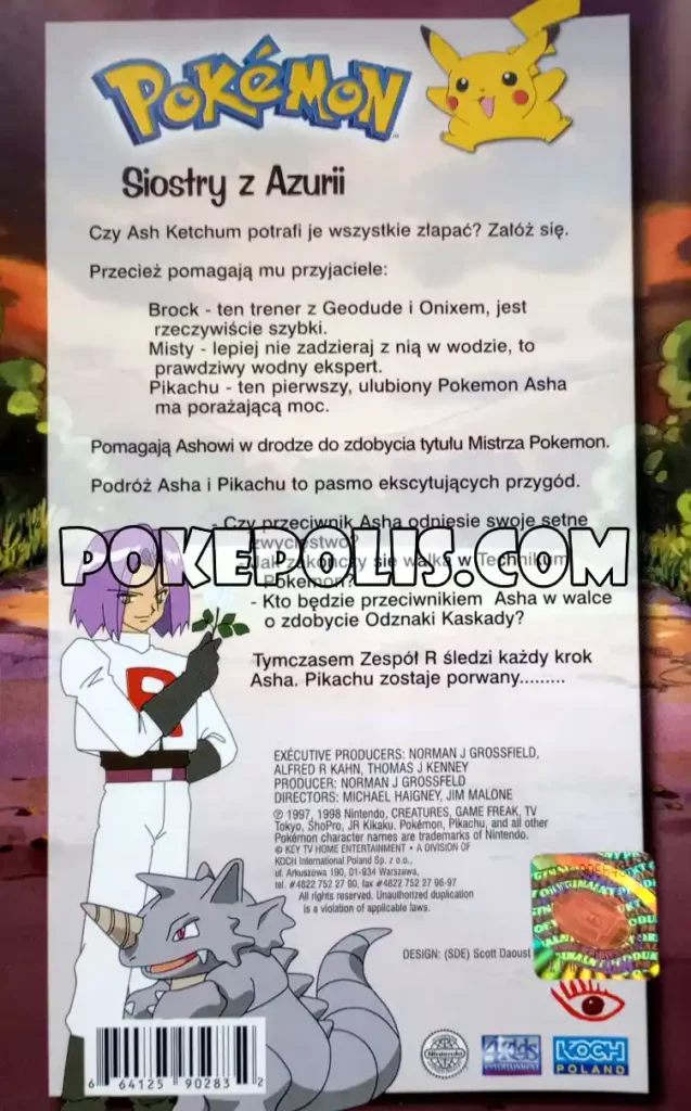 pokemon odcinki sezon 1 kaseta vhs tył pokepolis kolekcje pokemon tazo