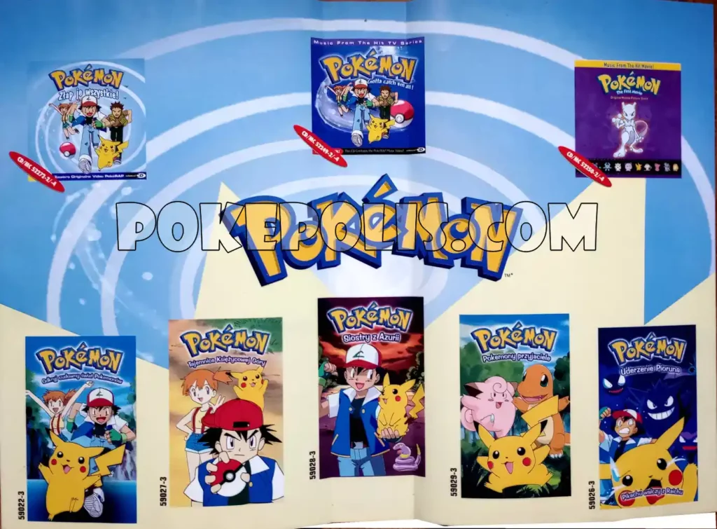 pokemon serial odcinki spis kaset vhs wnętrze okładki