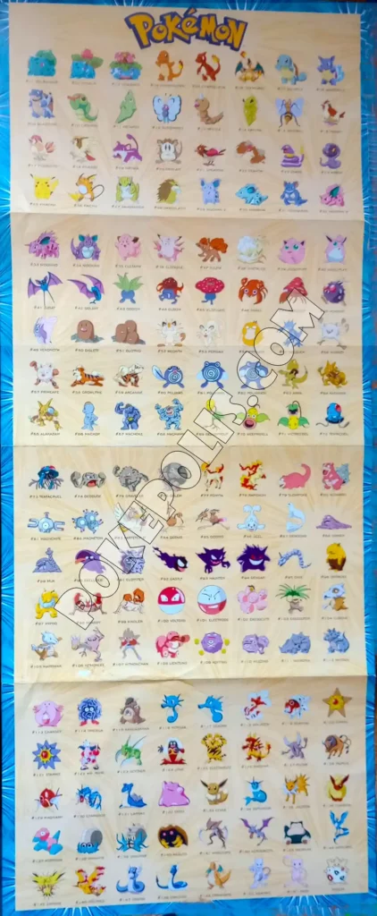 Wielka Księga Pokemon Maria S Barbo Złap je wszystkie to książka opisująca pokemony z pierwszej generacji oraz plakat