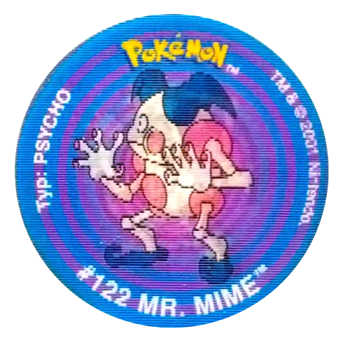pokemon tazo 2 mr mime 3d holograficzny pokemon psychiczny