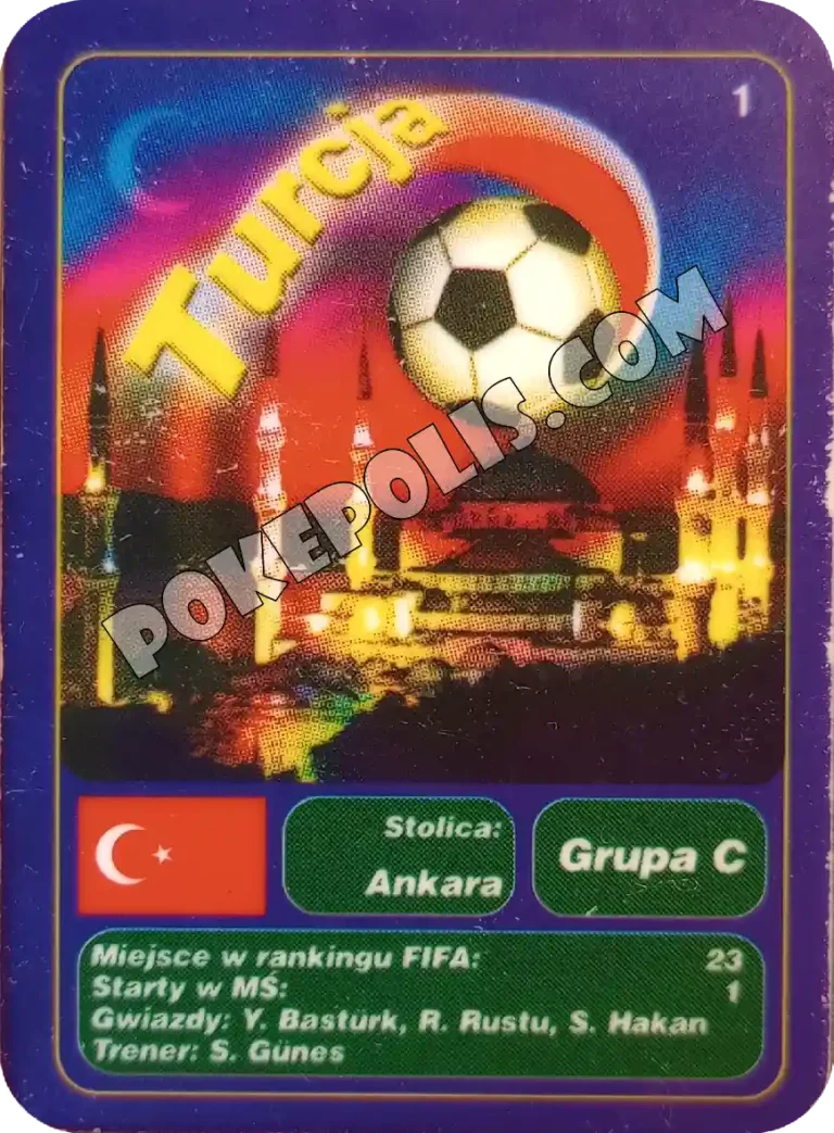 goool club 2002 karty z chipsów lays mistrzostwa świata w piłce nożnej mundial kraj turcja