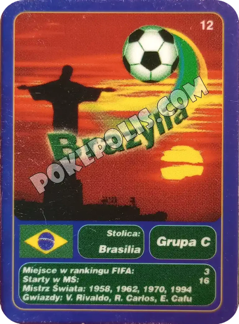 goool club 2002 karty z chipsów lays mistrzostwa świata w piłce nożnej mundial kraj brazylia
