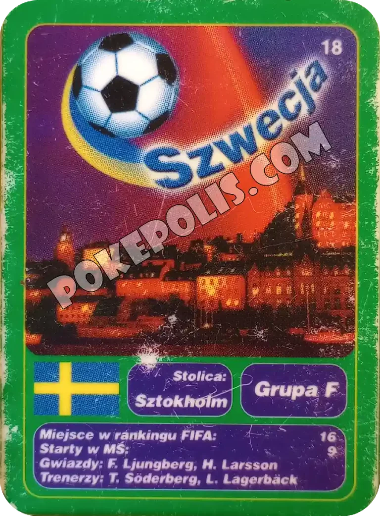 goool club 2002 karty z chipsów lays mistrzostwa świata w piłce nożnej mundial kraj szwecja