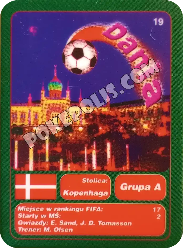 goool club 2002 karty z chipsów lays mistrzostwa świata w piłce nożnej mundial kraj dania