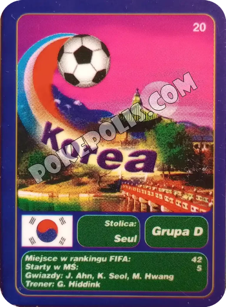 goool club 2002 karty z chipsów lays mistrzostwa świata w piłce nożnej mundial kraj korea