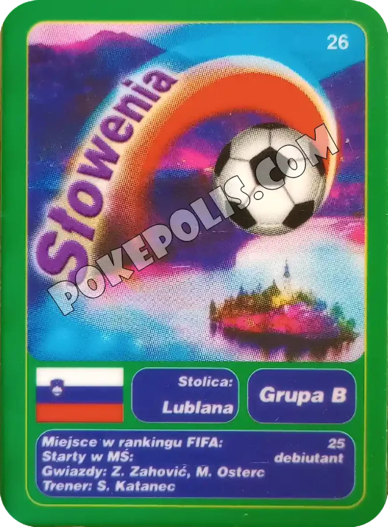 goool club 2002 karty z chipsów lays mistrzostwa świata w piłce nożnej mundial kraj słowenia