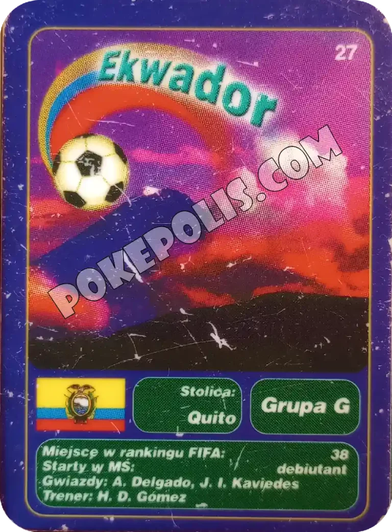 goool club 2002 karty z chipsów lays mistrzostwa świata w piłce nożnej mundial kraj ekwador
