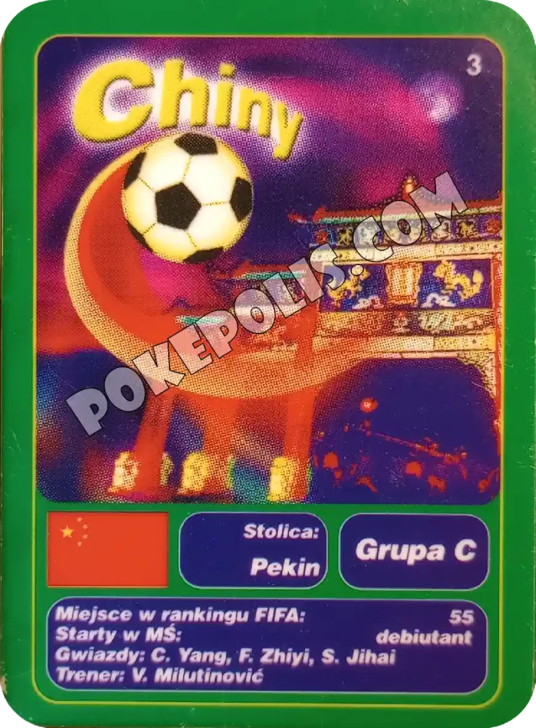 goool club 2002 karty z chipsów lays mistrzostwa świata w piłce nożnej mundial kraj chiny