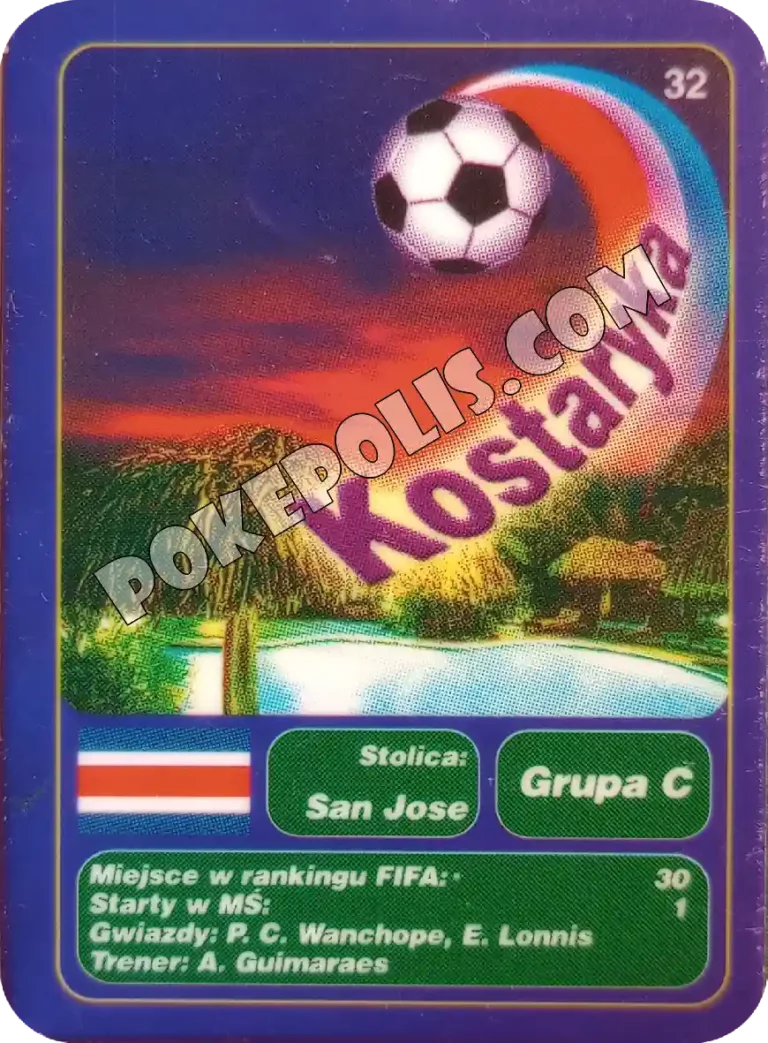 goool club 2002 karty z chipsów lays mistrzostwa świata w piłce nożnej mundial kraj kostaryka
