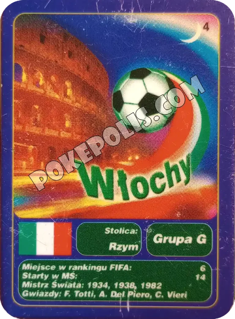 goool club 2002 karty z chipsów lays mistrzostwa świata w piłce nożnej mundial kraj włochy