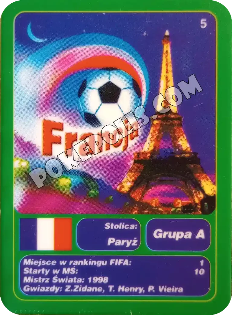 goool club 2002 karty z chipsów lays mistrzostwa świata w piłce nożnej mundial kraj francja