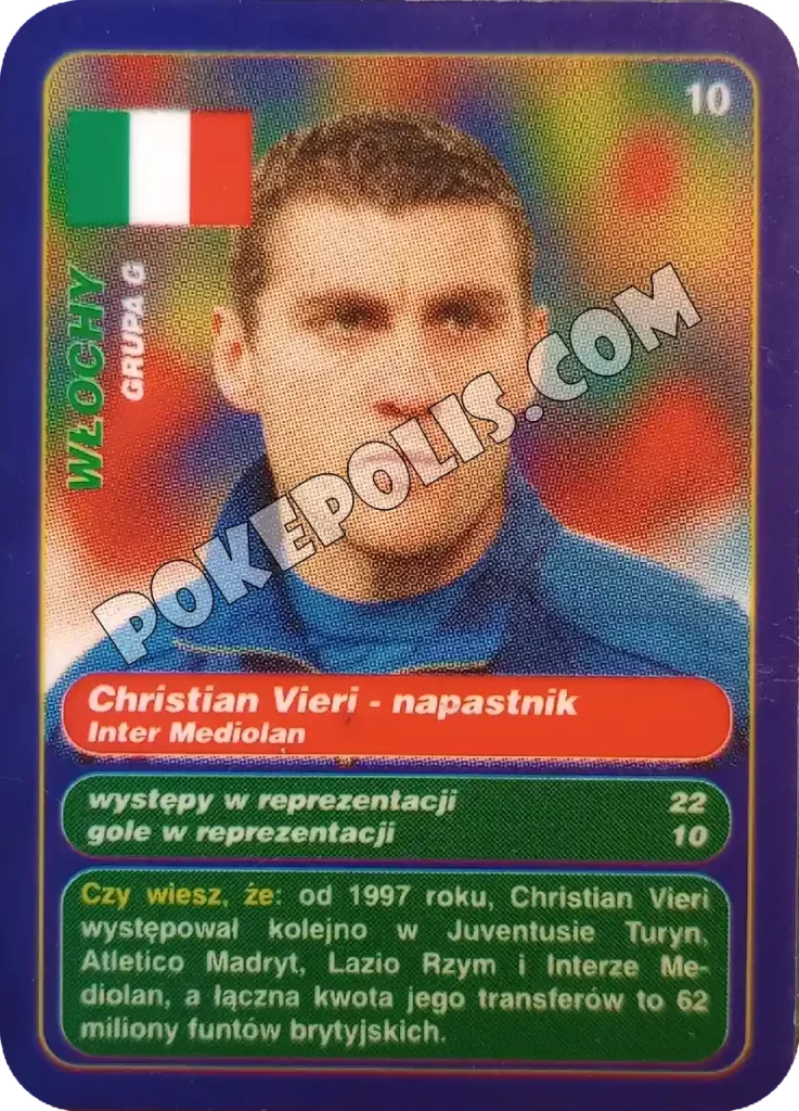 gool club 2002 chipsy lays karty i tazosy, mistrzostwa świata w piłce nożnej zawodnik christian vieri