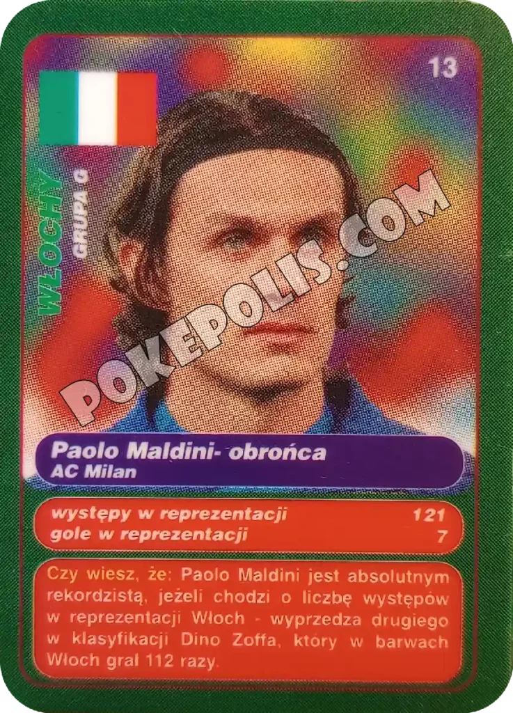 gool club 2002 chipsy lays karty i tazosy, mistrzostwa świata w piłce nożnej zawodnik paolo maldini