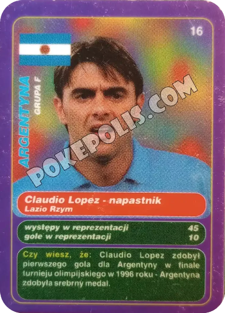 gool club 2002 chipsy lays karty i tazosy, mistrzostwa świata w piłce nożnej zawodnik claudio lopez
