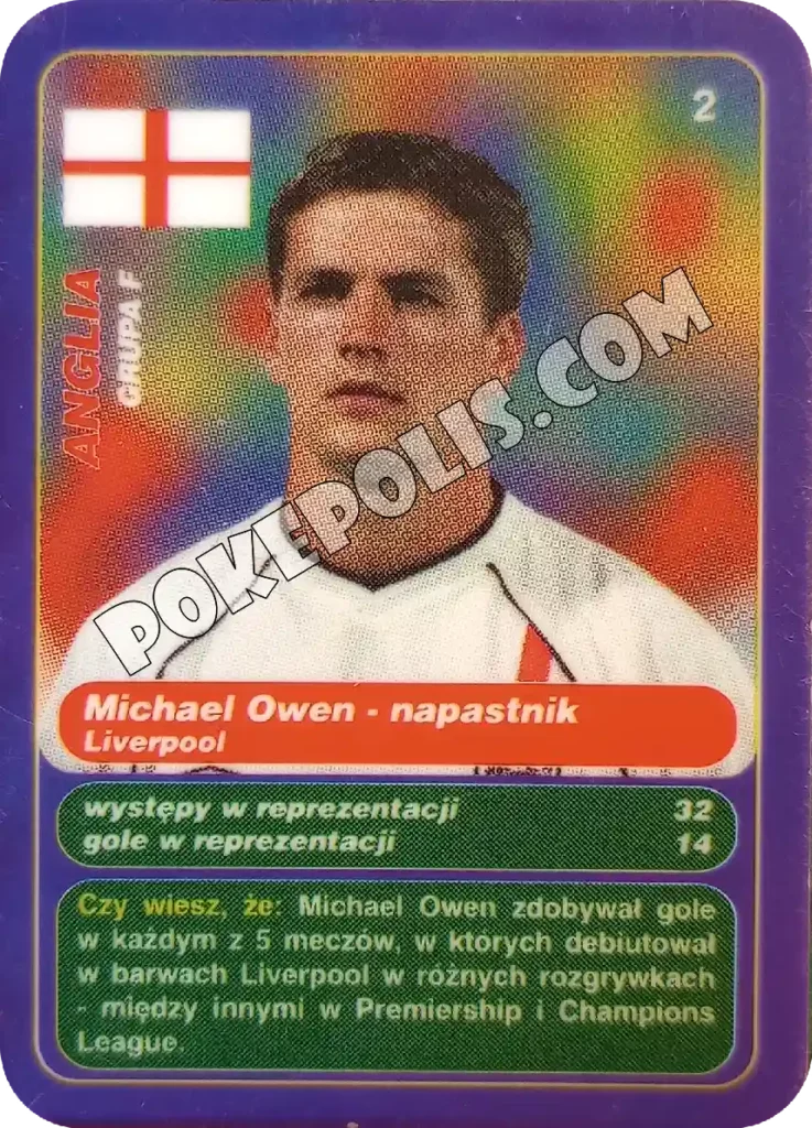 gool club 2002 chipsy lays karty i tazosy, mistrzostwa świata w piłce nożnej zawodnik michael owen