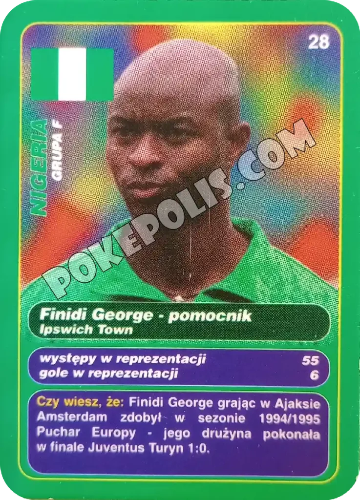 gool club 2002 chipsy lays karty i tazosy, mistrzostwa świata w piłce nożnej zawodnik finidi george