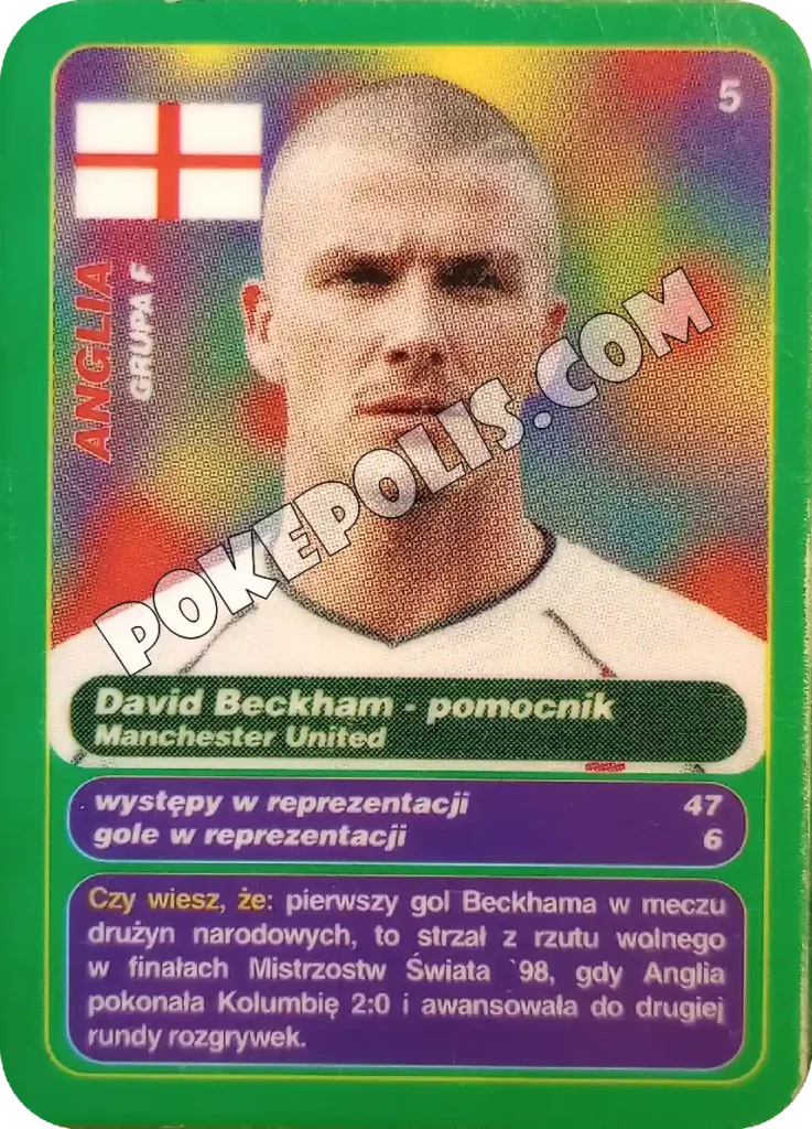 gool club 2002 chipsy lays karty i tazosy, mistrzostwa świata w piłce nożnej zawodnik david beckham