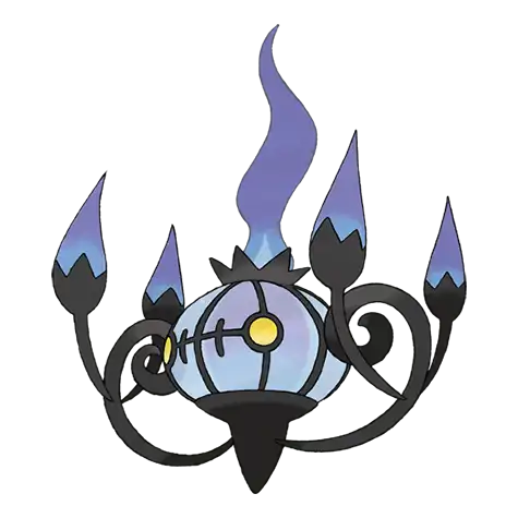 Chandelure Pokemon 609 – miniatura i grafika Pokédex