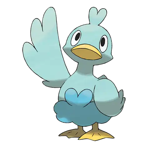 Ducklett Pokemon 580 – miniatura i grafika Pokédex
