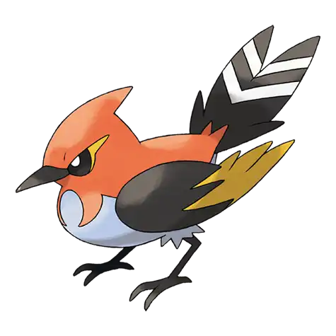 Fletchinder Pokemon 662 – miniatura i grafika Pokédex