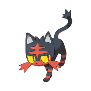 Litten Pokemon 725 – miniatura i grafika Pokédex