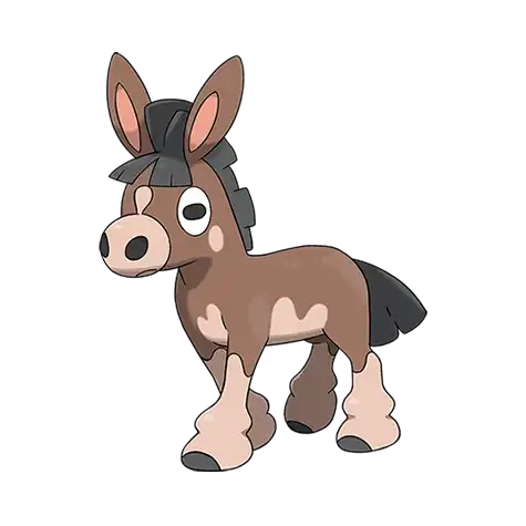 Mudbray Pokemon 749 – miniatura i grafika Pokédex