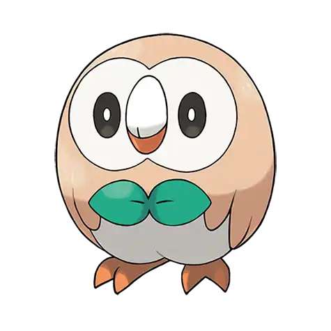 Rowlet Pokemon 722 – miniatura i grafika Pokédex