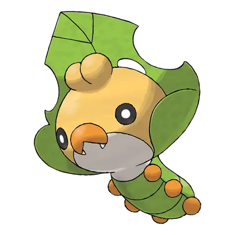 Sewaddle Pokemon 540 – miniatura i grafika Pokédex