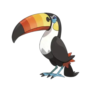 Toucannon Pokemon 733 – miniatura i grafika Pokédex