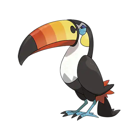 Toucannon Pokemon 733 – miniatura i grafika Pokédex