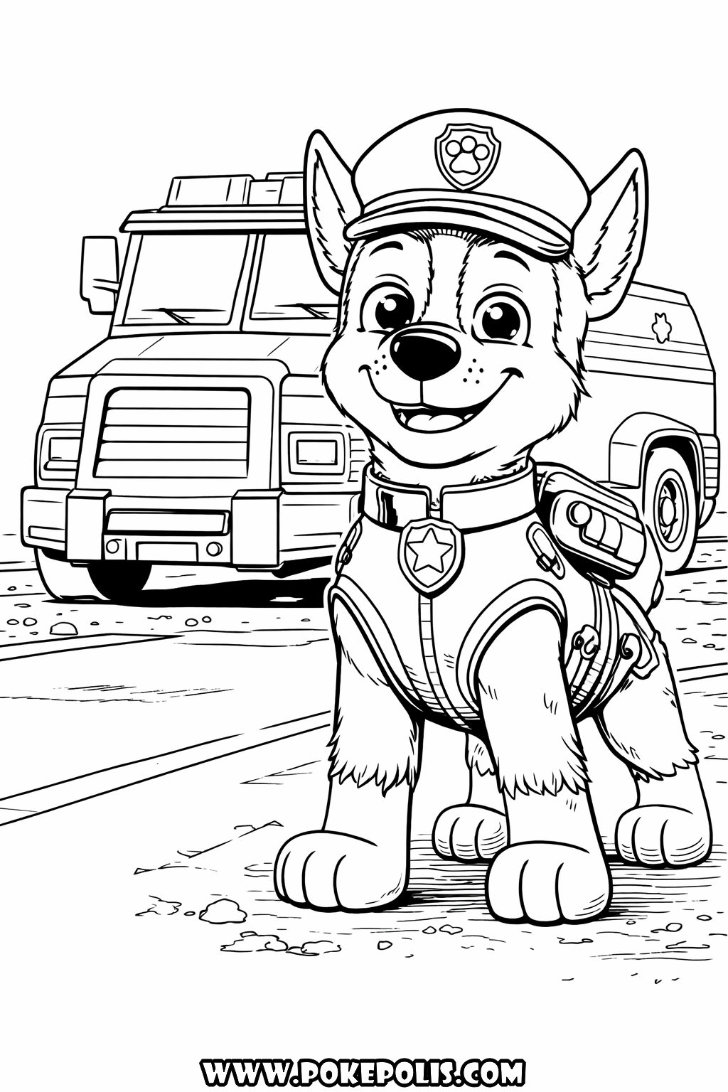 Kolorowanka Psi Patrol Chase do druku