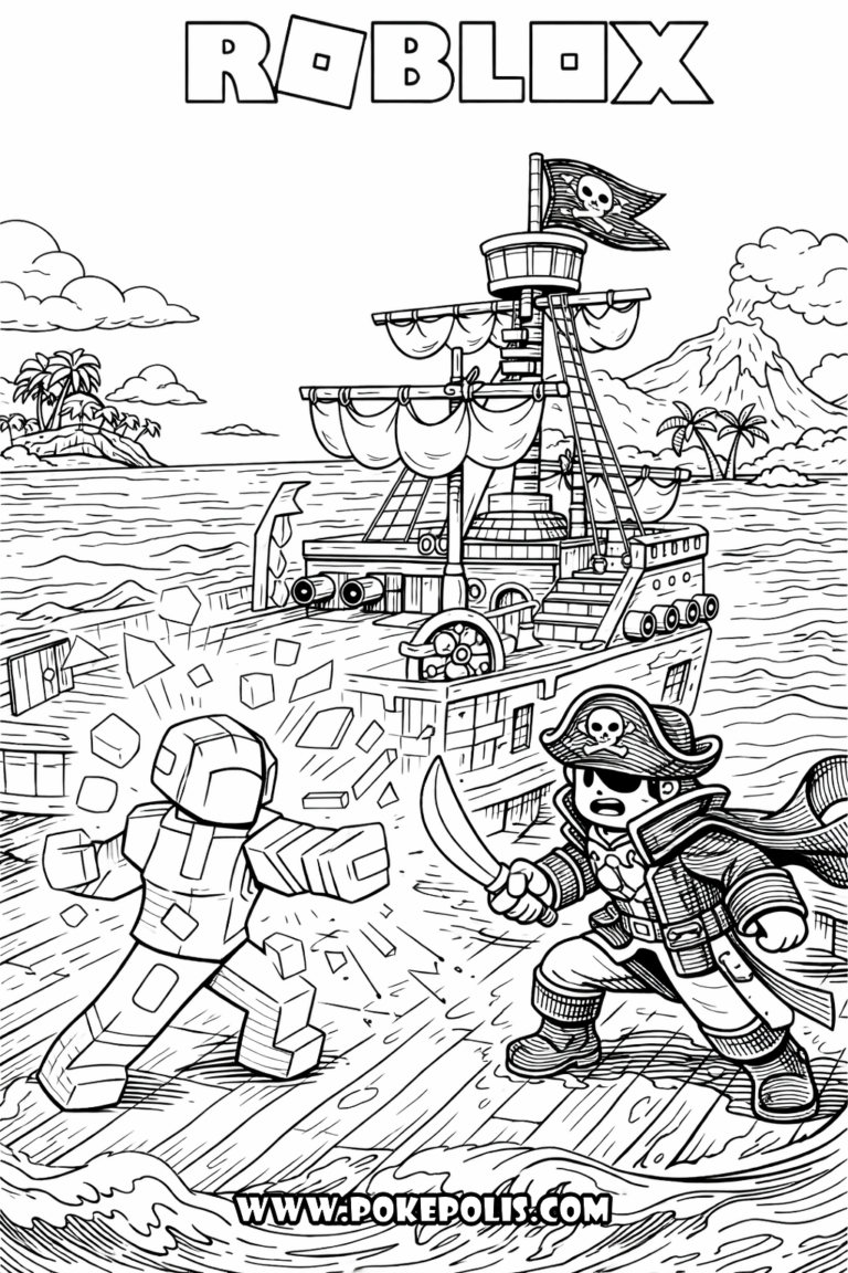 kolorowanka roblox pojedynek pirata