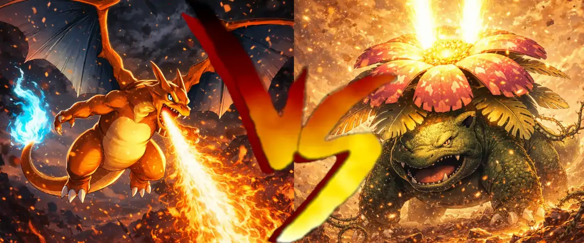 Charizard vs Venusaur - Analiza strategiczna starterów regionu Kanto