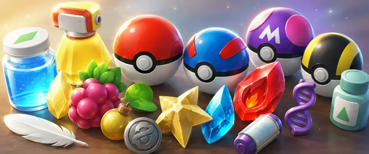 pokemon items - przedmioty pokemon