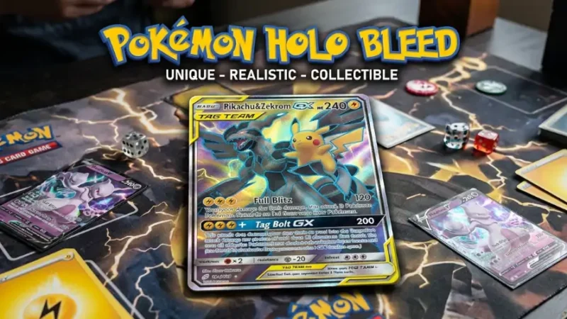 pokemon holo bleed karta blad druku holo