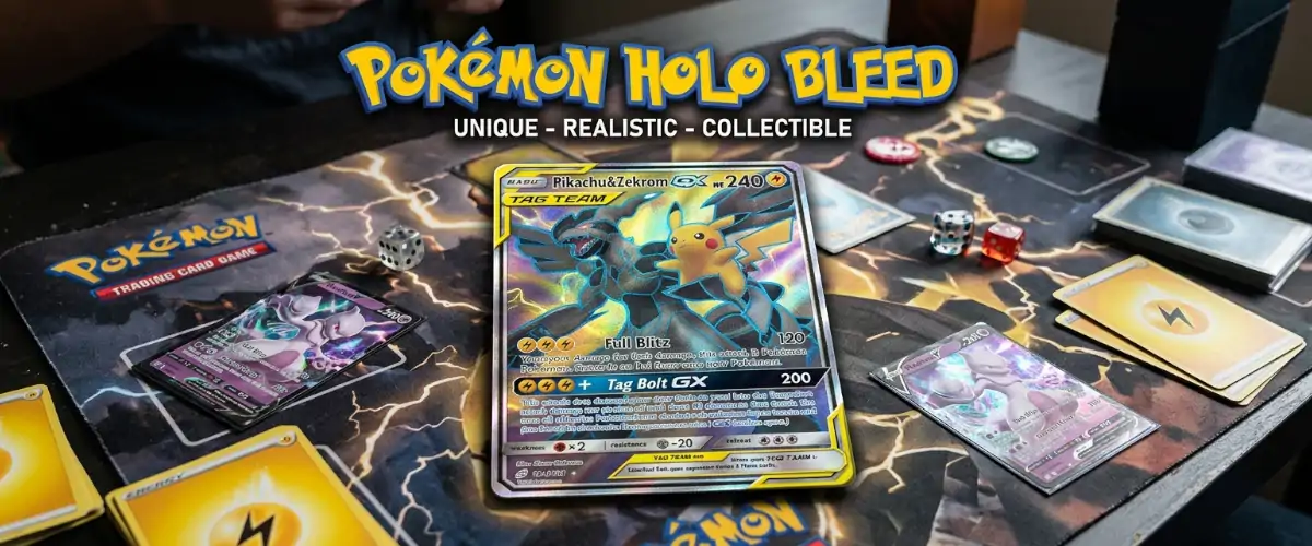 pokemon holo bleed karta blad druku holo