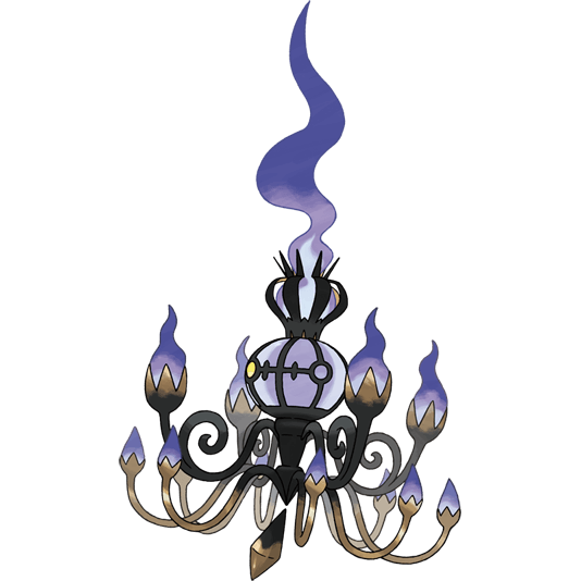 Mega Chandelure Pokemon 609 – miniatura i grafika Pokédex