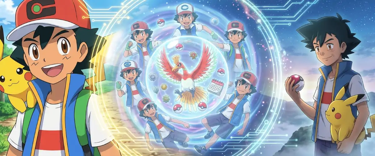 Dlaczego Ash Ketchum wciąż ma 10 lat? Wyjaśniamy jego kanoniczny wiek, upływ czasu w anime, teorię Ho-Oha, Ash Coma i wypowiedź twórców.