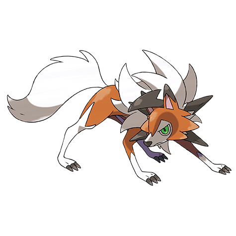 Lycanroc Dusk Pokemon 745 – miniatura i grafika Pokédex