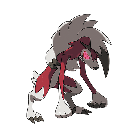 Lycanroc Midnight Pokemon 745 – miniatura i grafika Pokédex