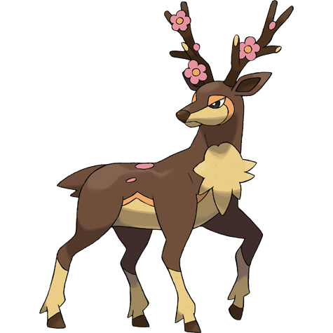 Sawsbuck Pokemon 586 – miniatura i grafika Pokédex