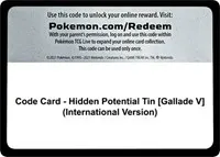 Code Card - Hidden Potential Tin [Gallade V] (International Version)
