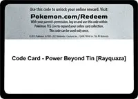 Code Card - Power Beyond Tin [Rayquaza]