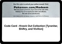 Code Card - Knock Out Collection [Tyranitar, Shiftry, and Vivillon]
