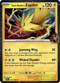 Team Rocket's Zapdos - 070/182 (Cosmos Holo)