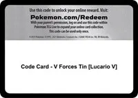 Code Card - V Forces Tin [Lucario V]